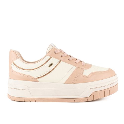 Tênis Dakota  Flatform Bege e Rosa