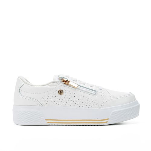 Tênis Kolosh  Casual Flatform de Couro Branco