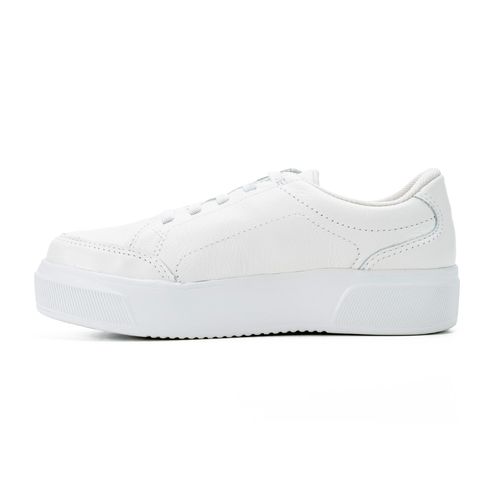 Tênis Kolosh  Casual Flatform de Couro Branco