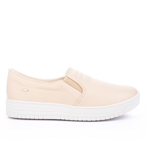 Tênis Dakota  Slip On de Couro Bege