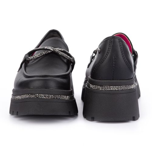 Sapato Tanara  Loafer Tratorado Preto