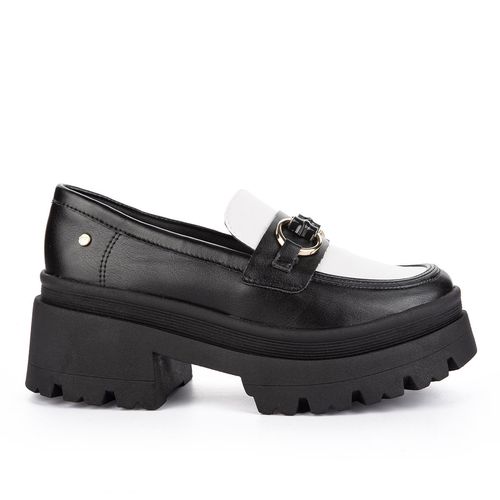 Sapato Tanara  Loafer Preto e Branco