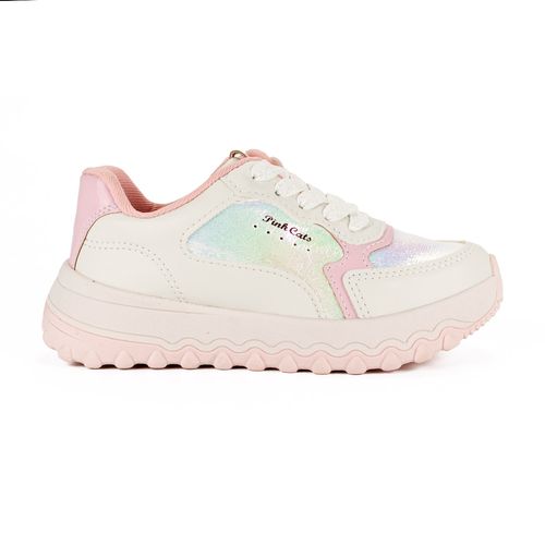 Dad Sneaker  Pink Cats Infantil Branco e Rosa