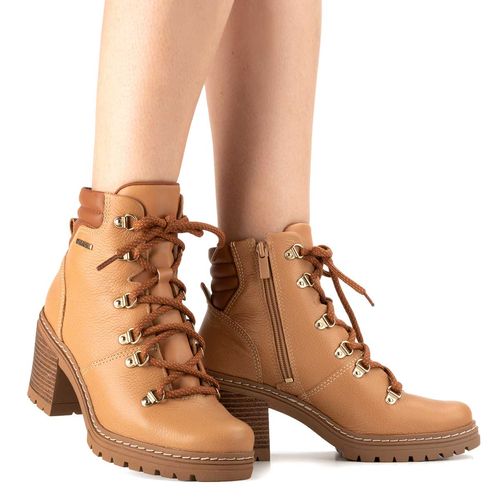 Bota Coturno  Dakota de Couro Caramelo