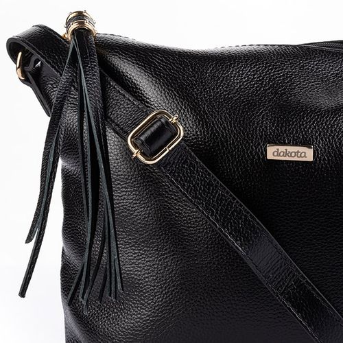 Bolsa Dakota  de Couro Preta