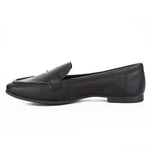 Mocassim Dakota  de Couro Preto