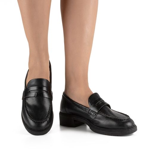 Sapato Campesí  Loafer de Salto Bloco Preto