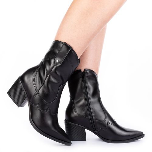 Bota Western Tanara de Couro Preta
