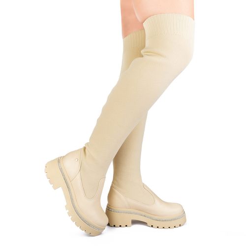 Bota Tanara Over Bege Claro