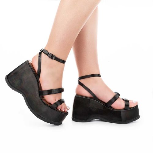 Sandália Tanara  Anabela Preta