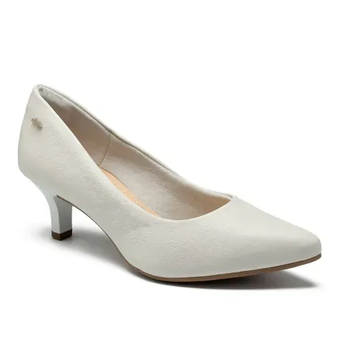 Scarpin Dakota de Couro Branco