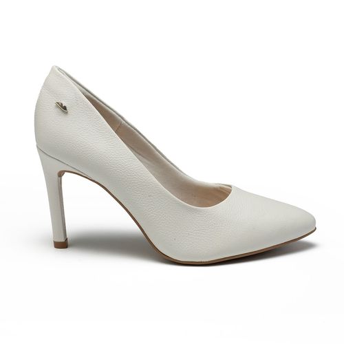 Scarpin Dakota de Couro Branco