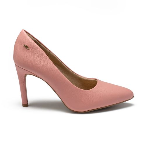 Scarpin Dakota de Couro Rosa