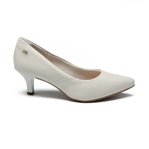 Scarpin Dakota de Couro Branco