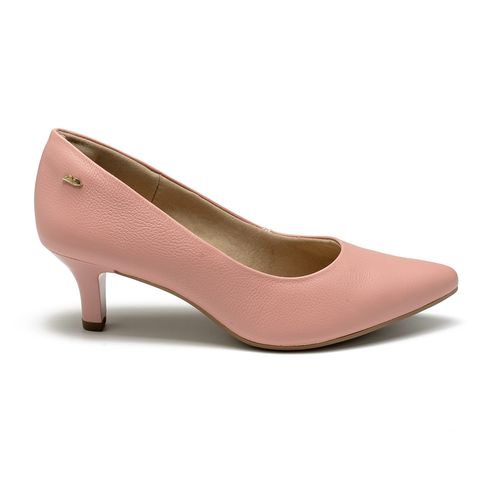 Scarpin Dakota de Couro Rosa