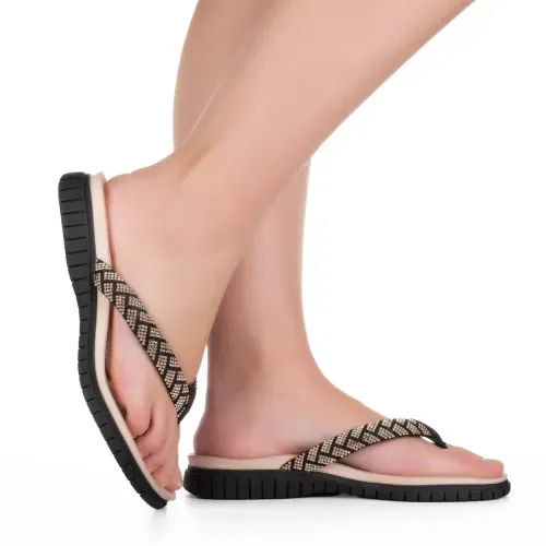 Chinelo Campesí  com Brilhos Preto