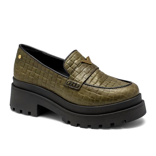 Sapato Tanara Loafer em Couro Verde