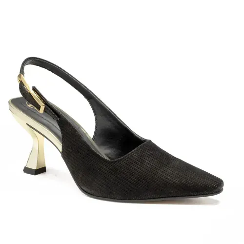 Scarpin Tanara Slingback em Couro Preto