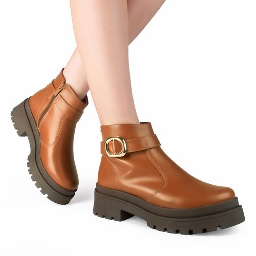 Bota Dakota de Cano Curto Tratorada Caramelo