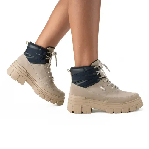 Bota Coturno Kolosh Cinza e Azul Marinho