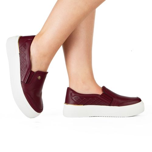 Tênis Kolosh Slip On Flatform Bordô