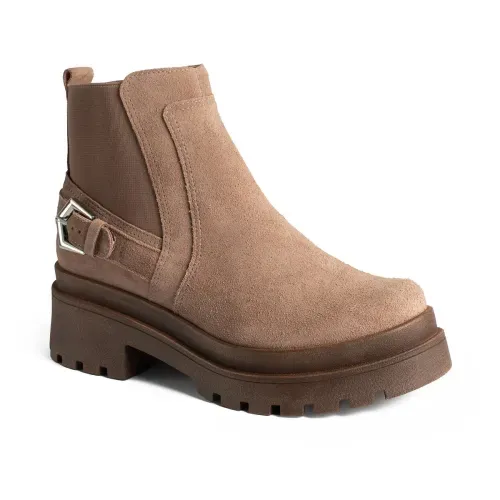 Bota Tanara de Cano Curto em Couro Marrom