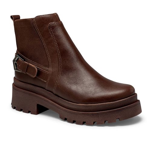 Bota Tanara de Cano Curto em Couro Marrom
