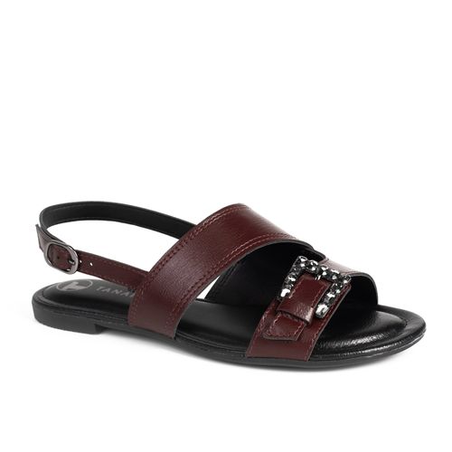 Sandália Tanara Rasteira Bordô