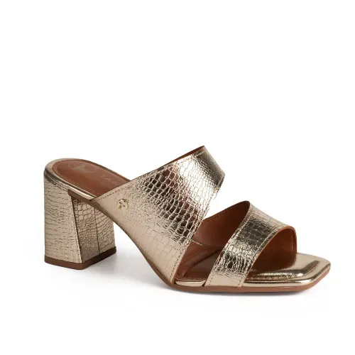 Tamanco Tanara de Salto Bloco Metalizado