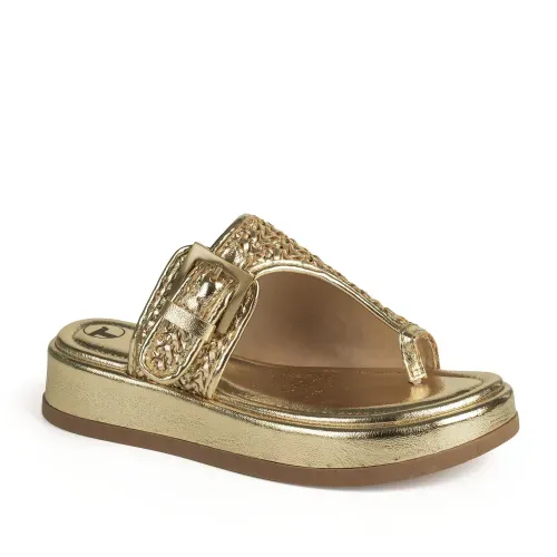 Tamanco Tanara Flatform Metalizado