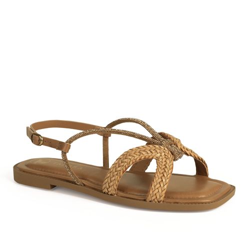 Sandália Tanara Rasteira Caramelo