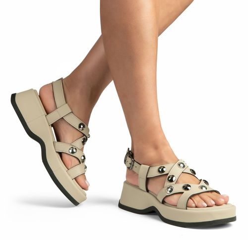 Sandália Tanara Flatform Bege