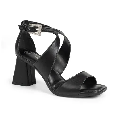 Sandália Tanara de Salto Bloco Preta
