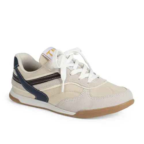 Tênis Tanara Jogging em Couro Bege