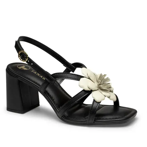 Sandália Tanara de Salto Bloco Preta