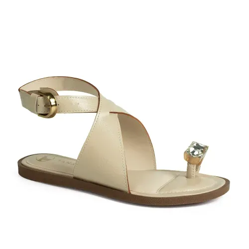 Sandália Tanara Rasteira Bege