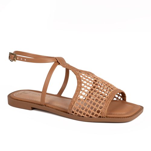 Sandália Tanara Rasteira Caramelo